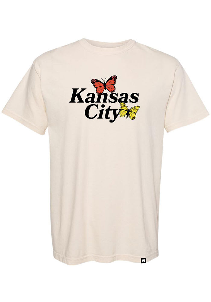 Made Mobb Kansas City Womens Ivory Butterfly Wordmark Short Sleeve T-Shirt