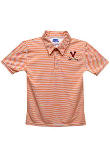 Vive La Fete Virginia Cavaliers Youth Orange Pencil Stripe Short Sleeve Polo Shirt