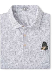 Michigan State Spartans Mens White Out of Bounds Sparty Short Sleeve Fashion Polo