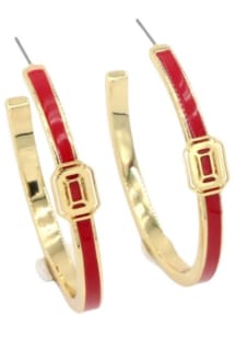Logo Hoop Ohio State Buckeyes Womens Earrings - Red