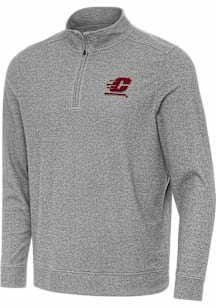 Antigua Central Michigan Chippewas Mens Black Subtle Long Sleeve Qtr Zip Pullover