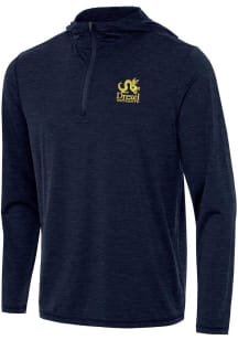 Mens Drexel Dragons Navy Blue Antigua Academic Tidy Qtr Zip Pullover