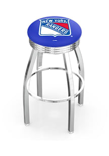 New York Rangers 3 Ring Chrome Seat Pub Stool - Silver