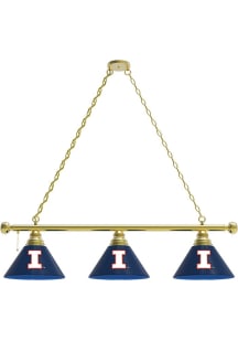 Gold Illinois Fighting Illini 3 Shade Billiard Lamp