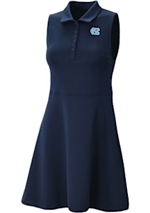 Columbia North Carolina Tar Heels Womens Navy Blue Heat Seal Match Short Sleeve Dress