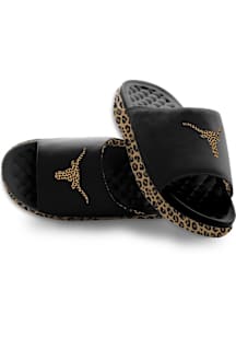 Texas Longhorns Black Cheetah Dip Womens Shoes
