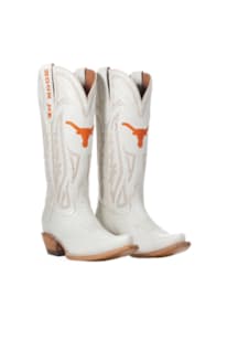 Texas Longhorns White Ivory Western Boot Womens Shoes