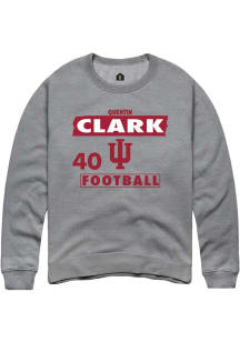 Quentin Clark Indiana Hoosiers Mens Grey Football NIL Striped Player Crew
