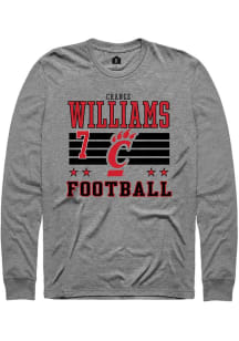 Chance Williams Mens Grey Cincinnati Bearcats NIL Striped Long Sleeve Player T Shirt
