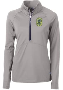 Cutter and Buck Nashville SC Womens Grey Adapt Eco Qtr Zip Pullover