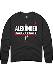 Dee Alexander Cincinnati Bearcats Mens Black NIL Stacked Box Player Crew
