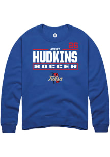 Avery Hudkins Rally Mens Blue Tulsa Golden Hurricane NIL Stacked Box Player Crew