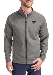Mens K-State Wildcats Graphite Cutter and Buck Adapt Eco Medium Weight Jacket