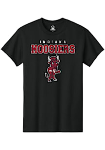 Summit Sportswear Indiana Hoosiers Black Flat Name Mascot Short Sleeve T Shirt