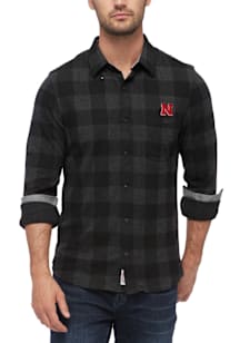 Nebraska Cornhuskers Mens Black Thatcher Hero Knit Long Sleeve Dress Shirt