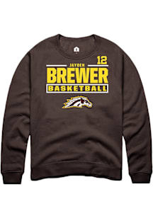 Jayden Brewer Western Michigan Broncos Mens Brown NIL Stacked Box Player Crew