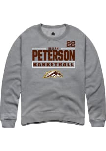 Declan Peterson Rally Mens Grey Western Michigan Broncos NIL Stacked Box Player Crew