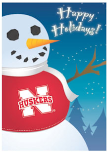 Nebraska Cornhuskers Snowman Card -