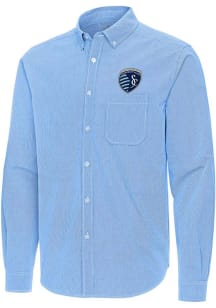 Antigua Sporting Kansas City Mens Light Blue Porter Long Sleeve Dress Shirt