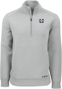 Cutter and Buck Utah State Aggies Mens Ash Roam Long Sleeve Qtr Zip Pullover
