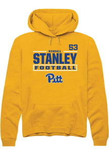 Kendall Stanley Rally Mens Gold Pitt Panthers NIL Stacked Box Player Hood