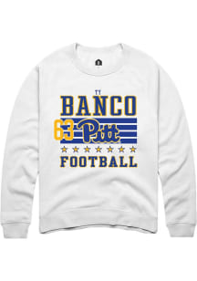 Ty Banco Rally Mens White Pitt Panthers NIL Striped Player Crew