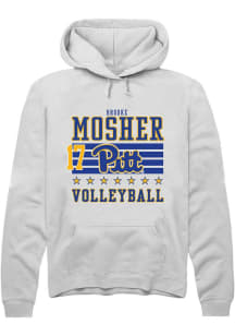 Brooke Mosher Rally Mens White Pitt Panthers NIL Striped Player Hood