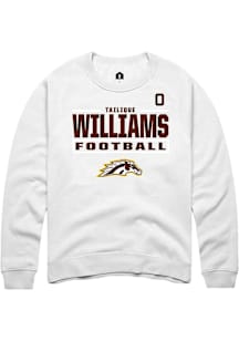Tailique Williams Western Michigan Broncos Mens White Football NIL Stacked Box Player Crew