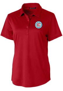 Cutter and Buck Chicago Fire Womens Red Prospect Short Sleeve Polo Shirt