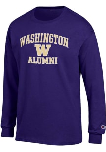 Mens Washington Huskies Purple Champion Logo Alumni Jersey Tee