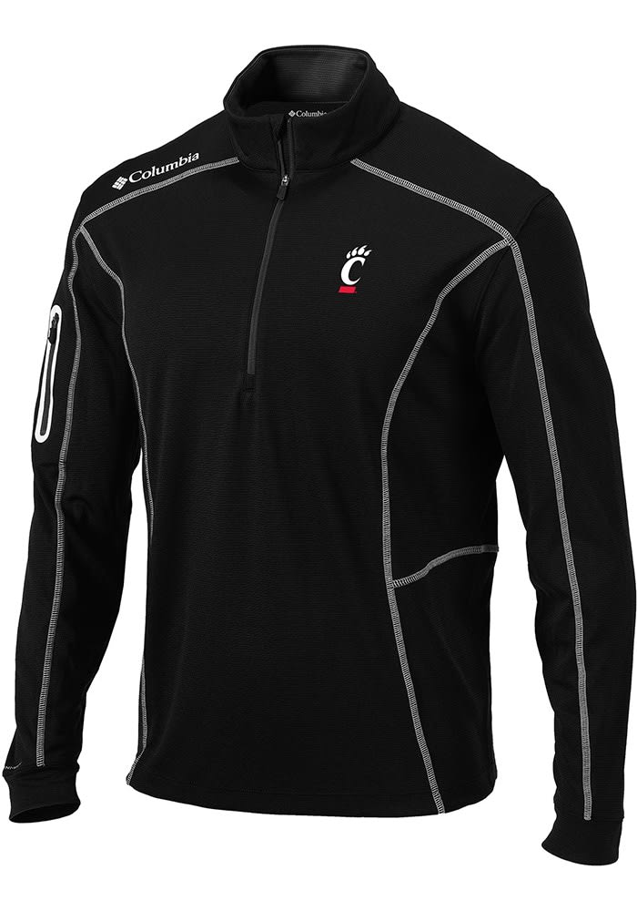 Columbia Cincinnati Bearcats Mens Shotgun Long Sleeve Qtr Zip Pullover