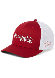 Columbia Arkansas Razorbacks Mens Red CLG PFG Mesh Flex Hat