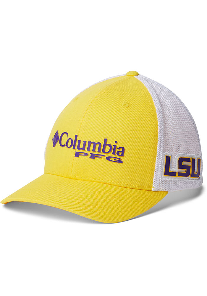 Columbia LSU Tigers Mens Yellow CLG PFG Mesh Flex Hat