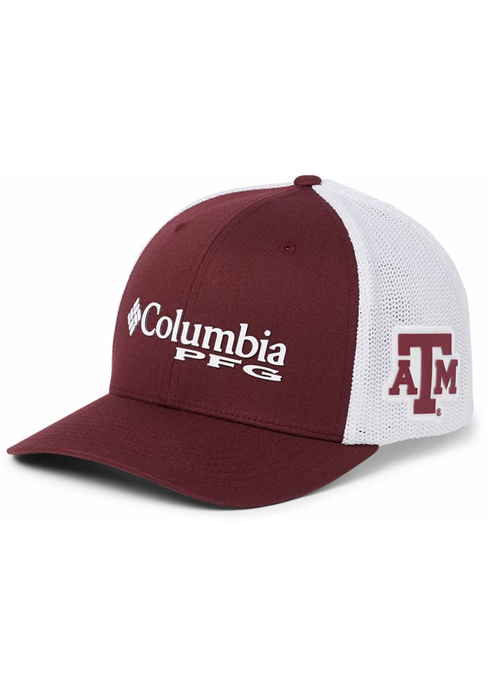 Columbia Texas A&M Aggies Mens Maroon CLG PFG Mesh Flex Hat