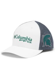 Columbia Michigan State Spartans CLG PFG Mesh Adjustable Hat - White