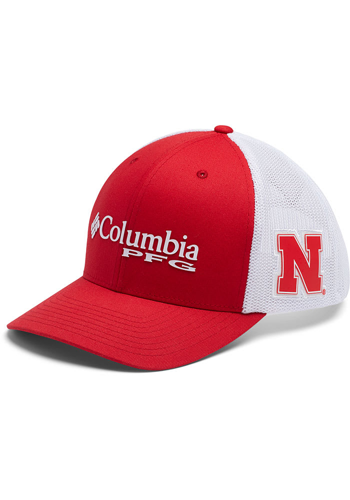 Columbia Nebraska Cornhuskers CLG PFG Mesh Adjustable Hat - Red