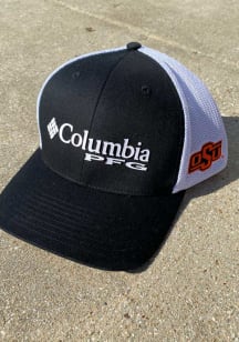 Columbia Oklahoma State Cowboys Mens Black 2T PFG Mesh Flex Hat