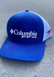 Columbia SMU Mustangs Mens Blue 2T PFG Mesh Flex Hat