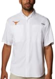Columbia Texas Longhorns Mens White Tamiami Short Sleeve Dress Shirt