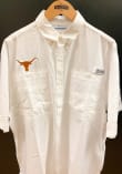 Columbia Texas Longhorns Mens White Tamiami Short Sleeve Dress Shirt