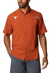 Columbia Texas Longhorns Mens Burnt Orange Tamiami Short Sleeve Dress Shirt