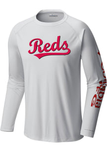 Columbia Cincinnati Reds Red TERMINAL TACKLE Long Sleeve T-Shirt