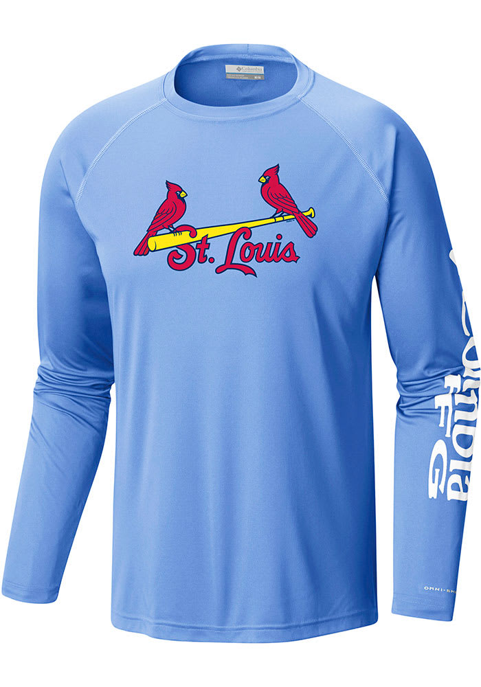 Outdoor Custom Sportswear Columbia St Louis Cardinals Light Blue Terminal Tackle Long Sleeve T-Shirt, Light Blue, 100% POLYESTER, Size M, Rally House