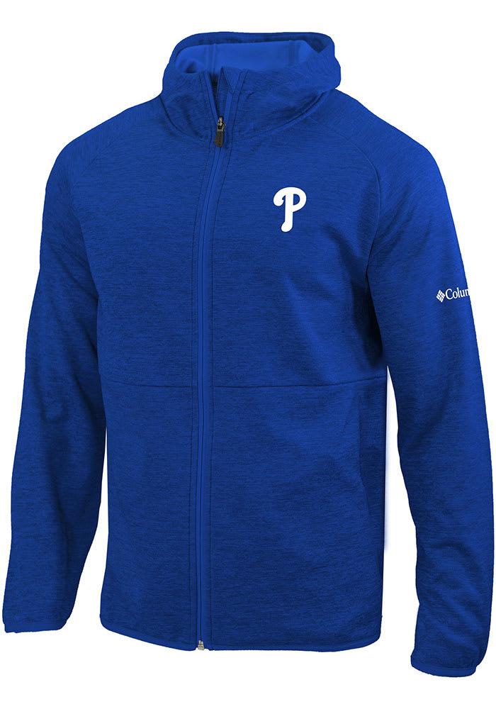 Columbia Philadelphia Phillies Mens Blue Its Time Full Zip Medium Weight Jacket
