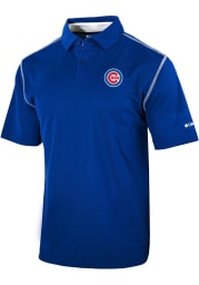 Columbia Chicago Cubs Mens Blue HIGH STAKES Short Sleeve Polo