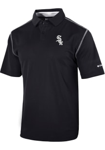 Columbia Chicago White Sox Mens Black HIGH STAKES Short Sleeve Polo