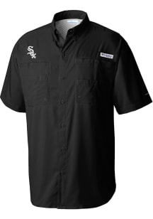Columbia Chicago White Sox Mens Black TAMIAMI Short Sleeve Dress Shirt