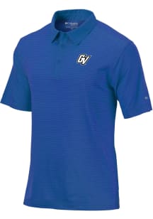 Columbia Grand Valley State Lakers Mens Blue Sunday Short Sleeve Polo