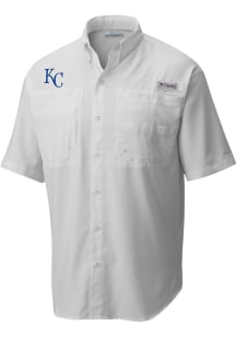 Columbia Kansas City Royals Mens White TAMIAMI Short Sleeve Dress Shirt