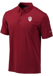 Columbia Indiana Hoosiers Mens Red Omni-Wick Drive Short Sleeve Polo